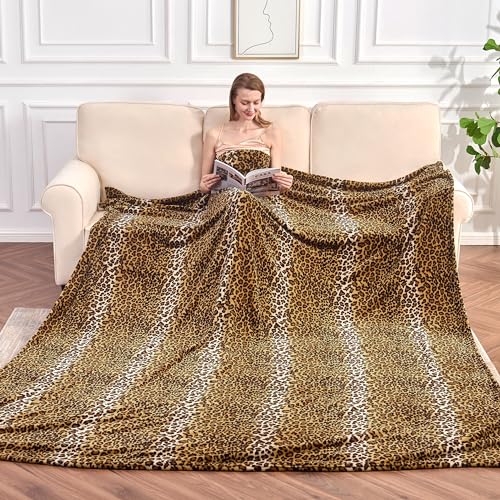 Edenleaf Fleece Queen Size Super Soft Cozy Leopard Print Blanket for Couch Bed, Cheetah Print Blanket for All Seasons 90"x90" (Dark Brown) - Image 3