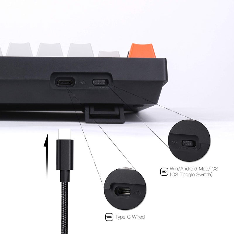 Keychron C2 Full Size 104 Keys Wired Mechanical Gaming Keyboard for Mac Layout, Gateron G Pro Brown Switch/White LED Backlight/Double Shot ABS Keycaps/USB C Computer Keyboard for Windows Laptop - Image 5