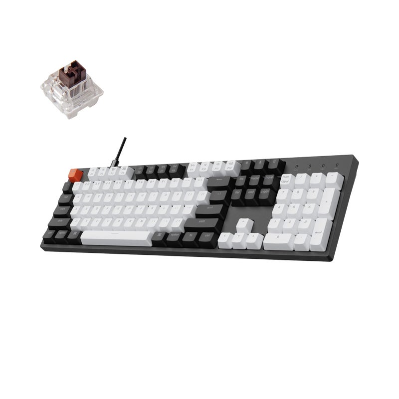 Keychron C2 Full Size 104 Keys Wired Mechanical Gaming Keyboard for Mac Layout, Gateron G Pro Brown Switch/White LED Backlight/Double Shot ABS Keycaps/USB C Computer Keyboard for Windows Laptop - Image 1