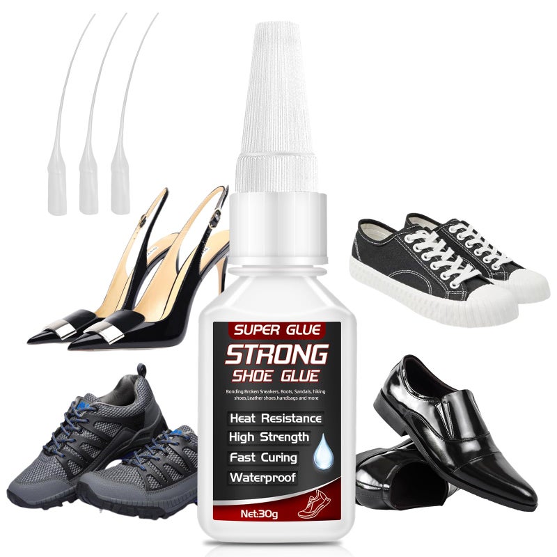 Vigorder Shoe Glue 30g, Heavy Duty Shoe Glue Sole Repair for Boots, Sneakers, and Heels, Waterproof and Flexible Adhesive for Durable Repair - Image 1