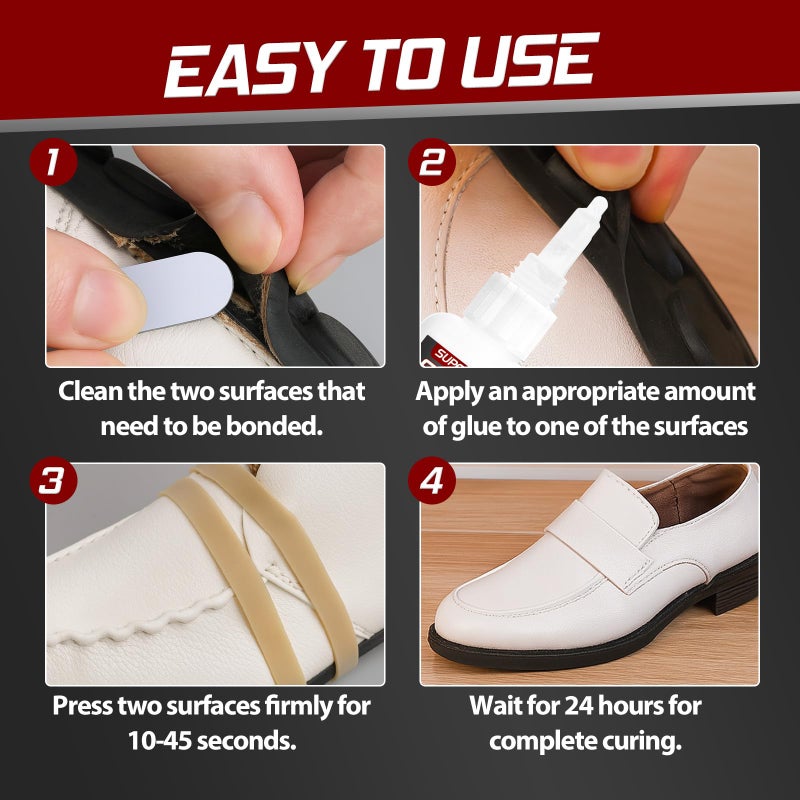 Vigorder Shoe Glue 30g, Heavy Duty Shoe Glue Sole Repair for Boots, Sneakers, and Heels, Waterproof and Flexible Adhesive for Durable Repair - Image 5