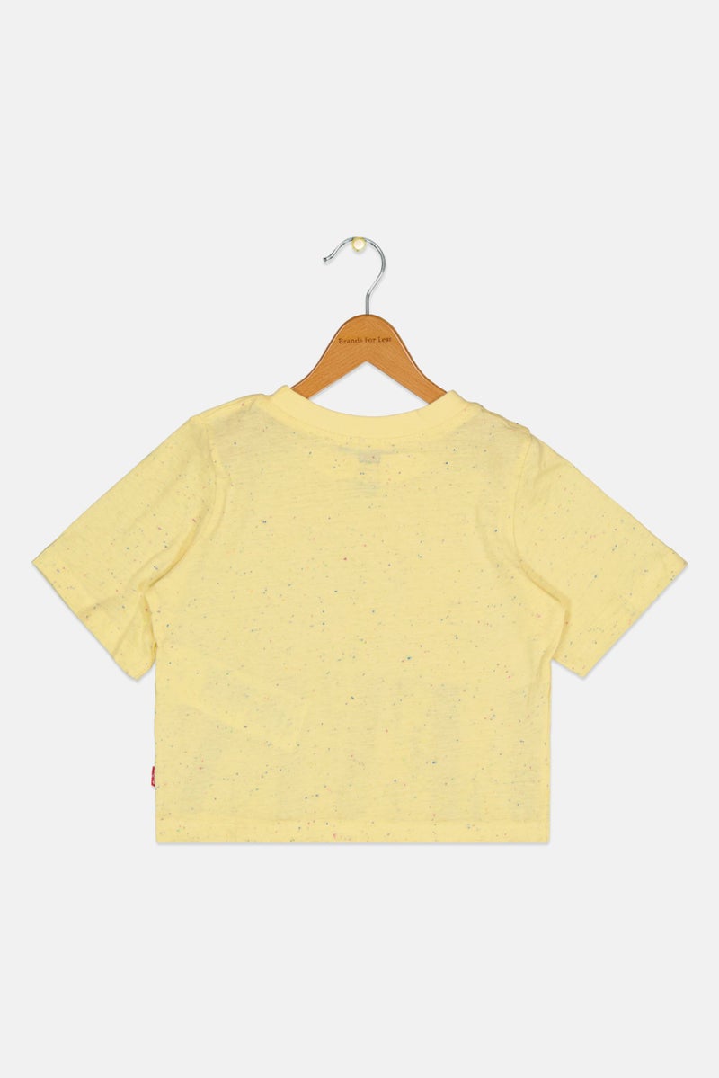 Levi's Toddlers Girl Graphic Print Short Sleeve Top, Yellow - Image 3