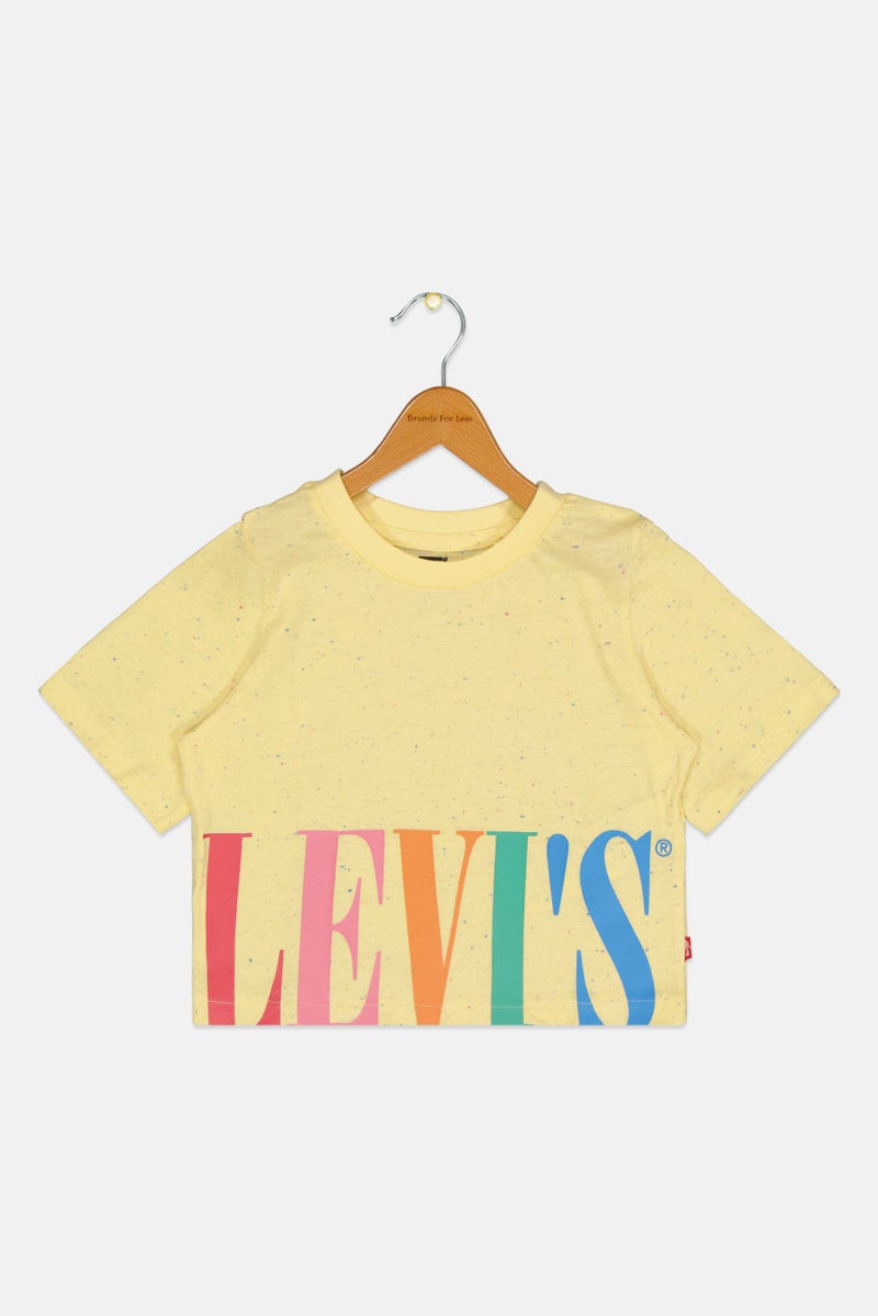 Levi's Toddlers Girl Graphic Print Short Sleeve Top, Yellow - Image 2