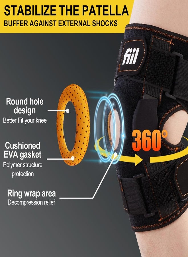 FIIL Hinged Knee Brace For Meniscus Tear - Adjustable Knee Support for Knee Pain Removable Side Knee Stabilizers and Gel Pads Effective Relief Arthritis Tendinitis Pain For Men and Women - Image 3