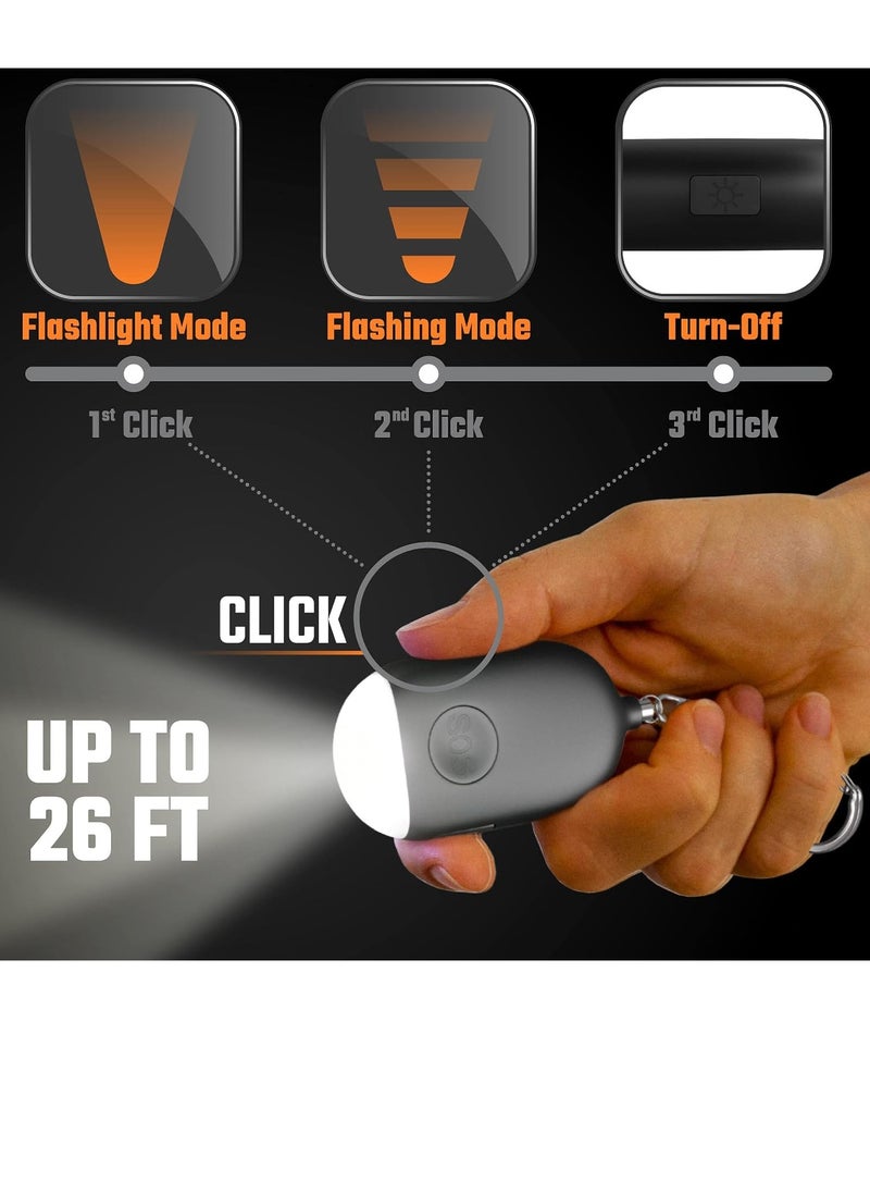 Bukela - Personal Alarm Self Defense Alarm Keychain Emergency LED Flashlight with USB Rechargeable - Security Personal Protection Devices for Women Girls Kids Elderly - Image 1
