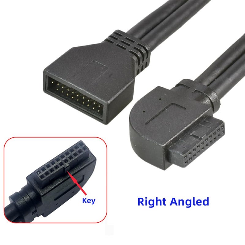 NFHK Right Angled USB 3.0 20Pin 19Pin Male to Female Extension 5Gbps Cable 90 Degree for Motherboard Mainboard - Image 2