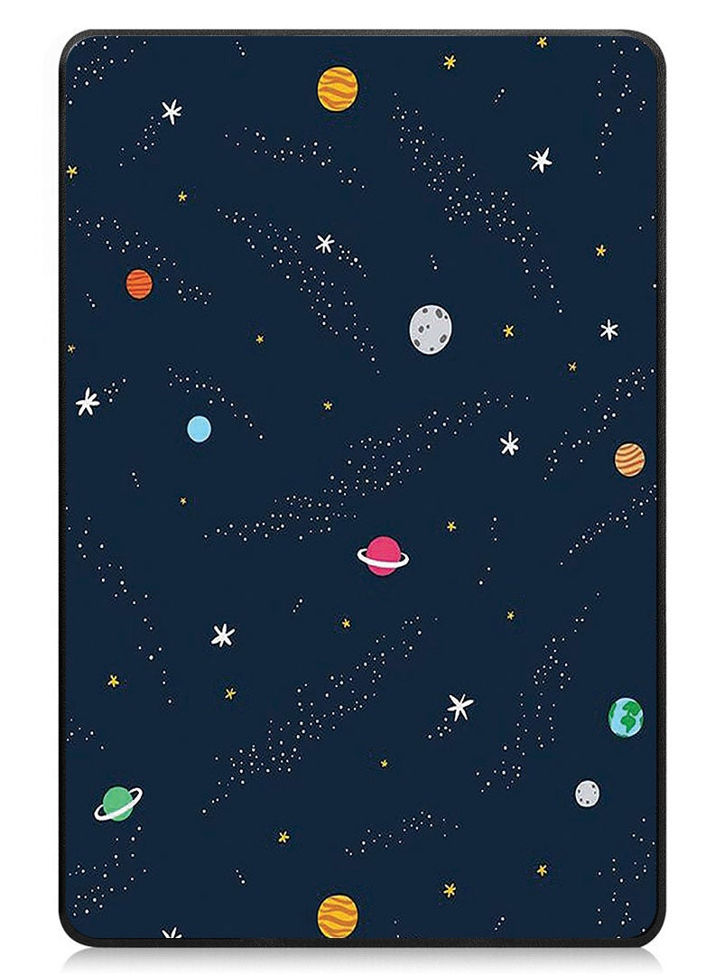 Theodor Protective Flip Case For Samsung Galaxy Tab S9 FE With Trifold Stand Auto Wake Sleep Shockproof Cover Space Planets stars - Image 1