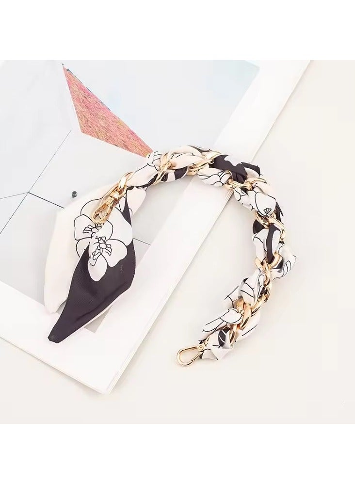 Mobile Phone Anti-lost Silk Scarf & Metal Chain Short Lanyard,Detachable,Suitable For Cell Phones,Bags,Clothing,Cup Decoration  - Image 3