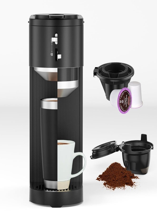 COWSAR Single Serve Coffee Maker, Two Holders for Capsule & Ground, Adjustable Funnel Height, Brew 6oz to 14oz, One-Touch Switch, Security protection, Easy to Clean, Commercial Ideal for Home/Office - Image 5