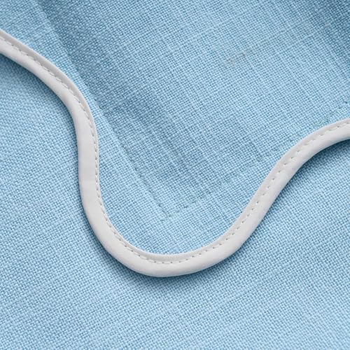 Mayler Yee Scalloped Pillow Covers Set of 2 for Living Room | Spring Decorative Sofa Couch Lumbar Pillows | Boho Sytle Decorative Home | Aesthetic Funky Preppy Pillow Cases (Blue, 12x20 Inch) - Image 2