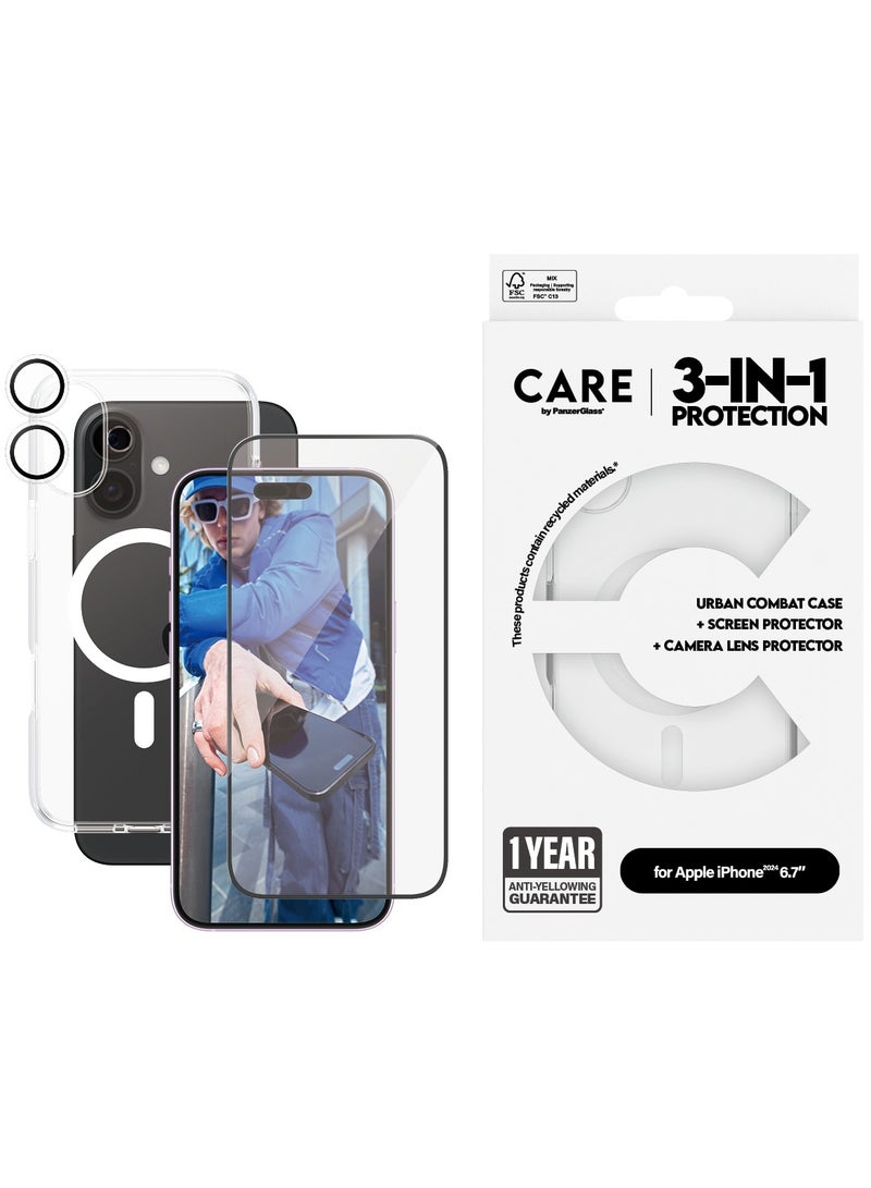 PanzerGlass CARE Flagship 3 in 1 Bundle With MagSafe iPhone 16 Plus - Clear - Image 2