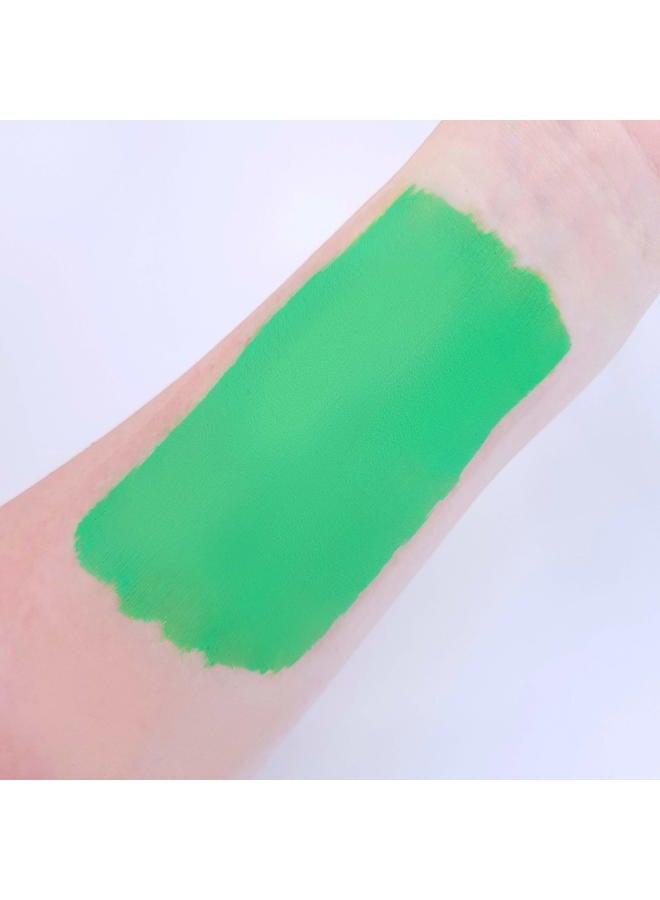 Moon Creations Pro Face & Body Paint Cake Pots Bright Green - Professional Water Based Face Paint Makeup for Adults, Kids - 1.26oz - Image 2