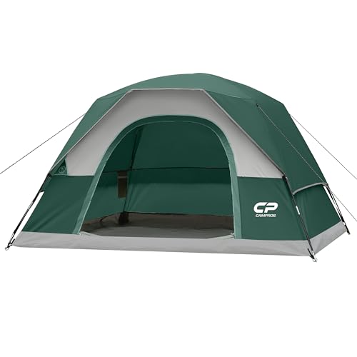CAMPROS CP 4 Person Camping Tent, Waterproof Dome Tent with Rainfly, Easy Setup Portable Tent with Mesh Window & Carry Bag for Camping - Image 1