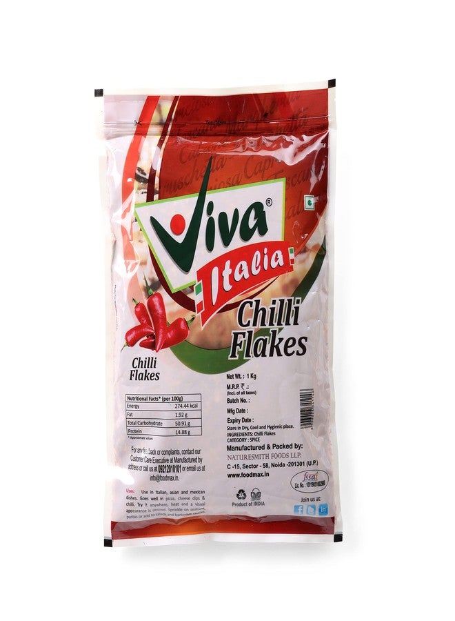 nature smith VIVA ITALIA CHILLI FLAKES-1Kg || BIG POUCH OF RED CHILLI FLAKES READY TO USE || - Image 2
