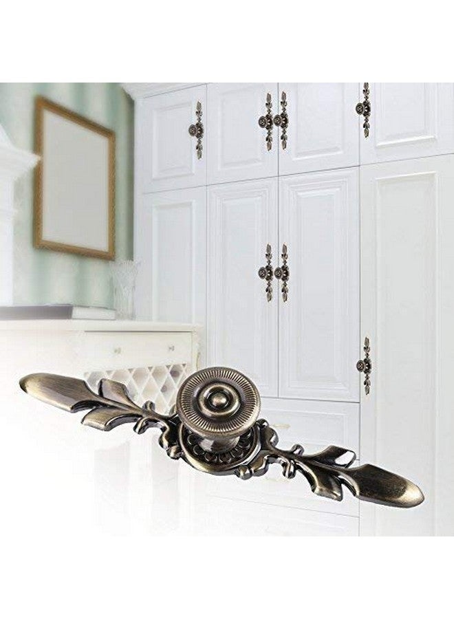 Fdit Pack of 4 Vintage Style Pull Handle Door Knob Back Plate for Home Furniture Drawer Cabinet Dresser Closet Wardrobe Cupboard with Screw(Green Bronze,) - Image 5