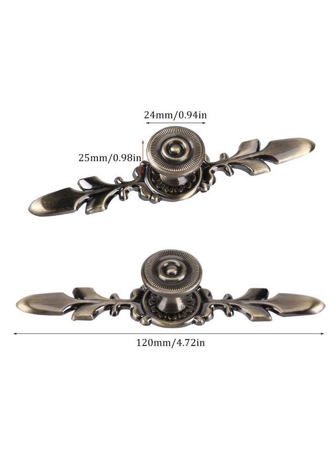 Fdit Pack of 4 Vintage Style Pull Handle Door Knob Back Plate for Home Furniture Drawer Cabinet Dresser Closet Wardrobe Cupboard with Screw(Green Bronze,) - Image 2
