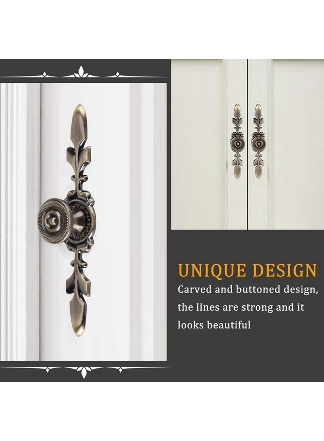 Fdit Pack of 4 Vintage Style Pull Handle Door Knob Back Plate for Home Furniture Drawer Cabinet Dresser Closet Wardrobe Cupboard with Screw(Green Bronze,) - Image 3