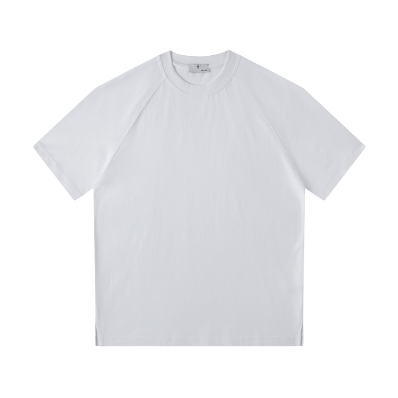 260g Shoulder-Wiping Style Short-Sleeve T-Shirt for Men, Pure Cotton, Round Neck, High-Quality, Solid Color, Loose Fit, Heavyweight Base Shirt, Trendy Brand, Summer - Image 1