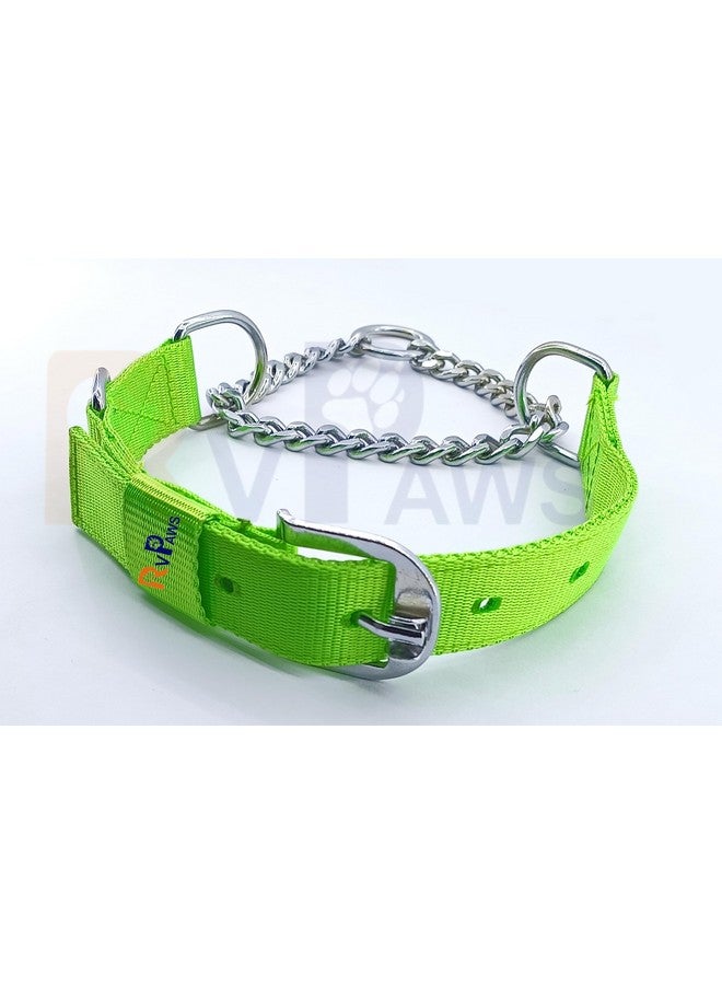 Heavy Duty Nylon Half And Half Choker Diamond Cut Choke Chain 1.25-Inch Durable Dog Collar Choke Chain Ideal For Training Giant And Large Breed Dogs (Green) - Image 1