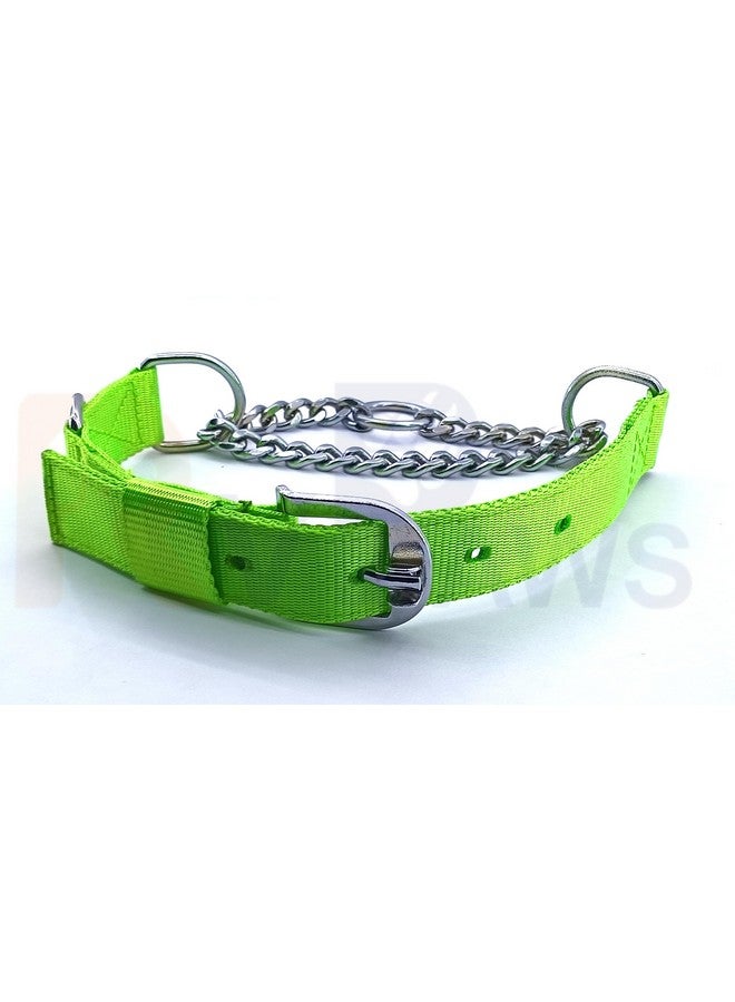 Heavy Duty Nylon Half And Half Choker Diamond Cut Choke Chain 1.25-Inch Durable Dog Collar Choke Chain Ideal For Training Giant And Large Breed Dogs (Green) - Image 2