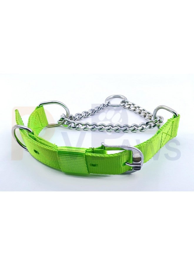 Heavy Duty Nylon Half And Half Choker Diamond Cut Choke Chain 1.25-Inch Durable Dog Collar Choke Chain Ideal For Training Giant And Large Breed Dogs (Green) - Image 3