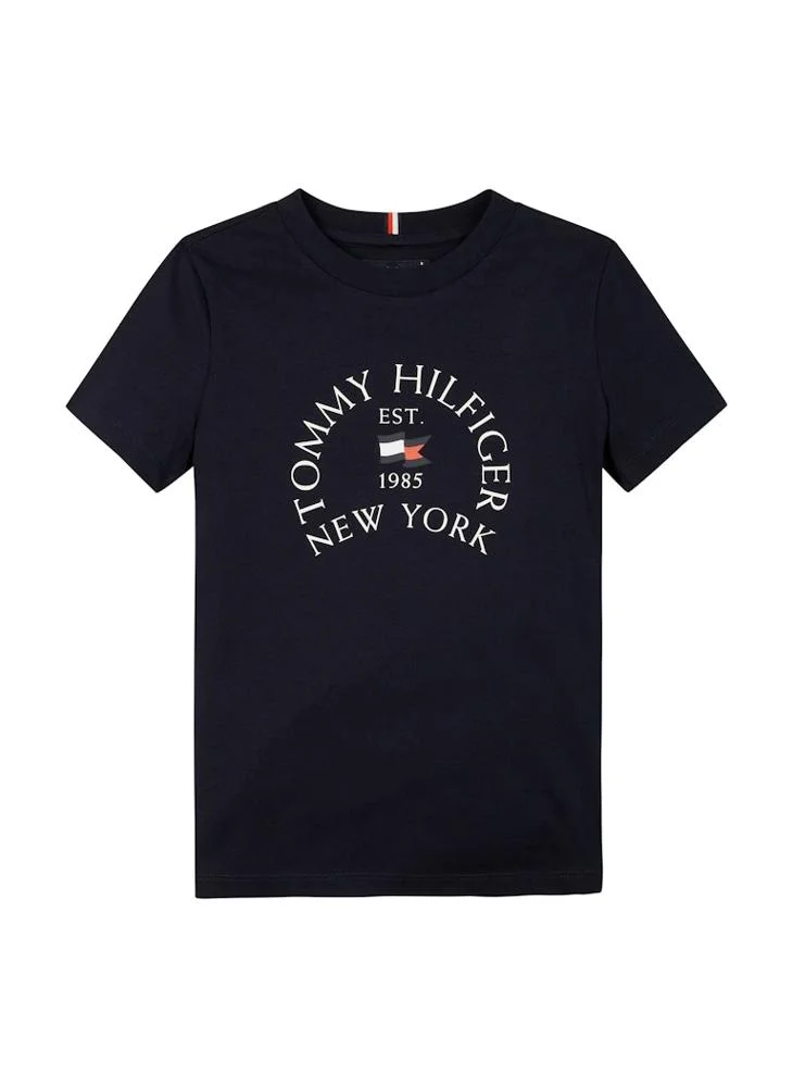 تومي هيلفيغر Youth Logo Crew Neck T-Shirt