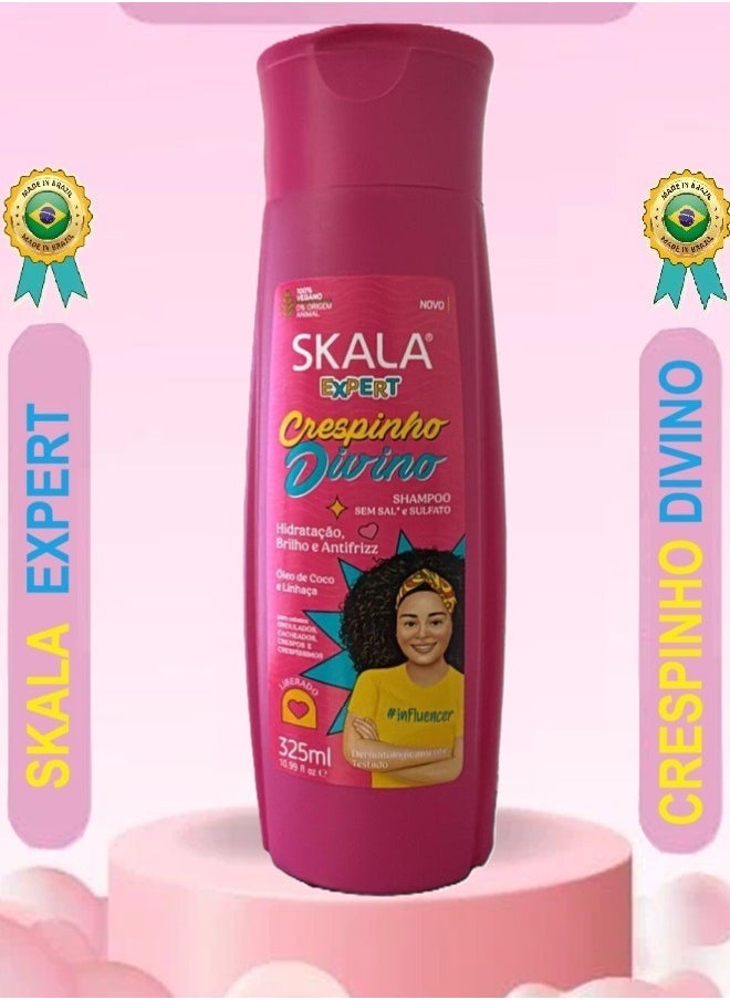 SKALA Crespinho Divino Original Brazilian Shampoo Helps Moisturize, Shine and Detangle Frizzy Hair for Kids 325ml  - Image 1