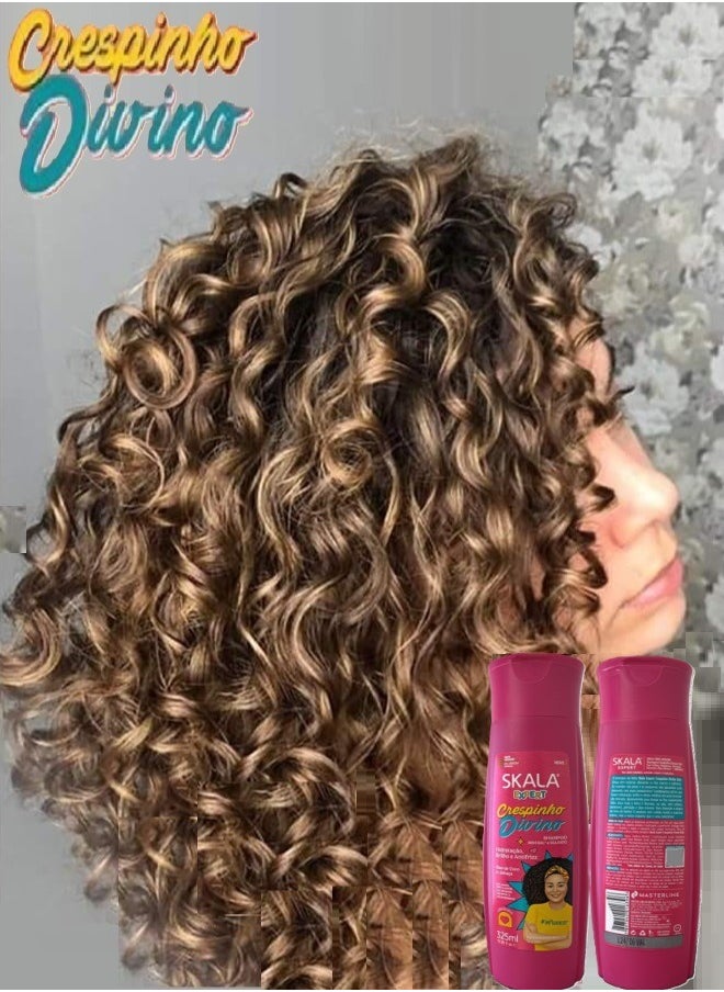 SKALA Crespinho Divino Original Brazilian Shampoo Helps Moisturize, Shine and Detangle Frizzy Hair for Kids 325ml  - Image 4