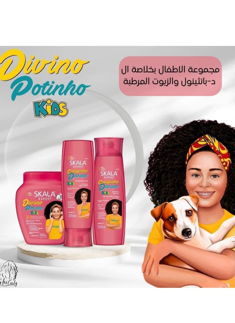 SKALA Crespinho Divino Original Brazilian Shampoo Helps Moisturize, Shine and Detangle Frizzy Hair for Kids 325ml  - Image 5