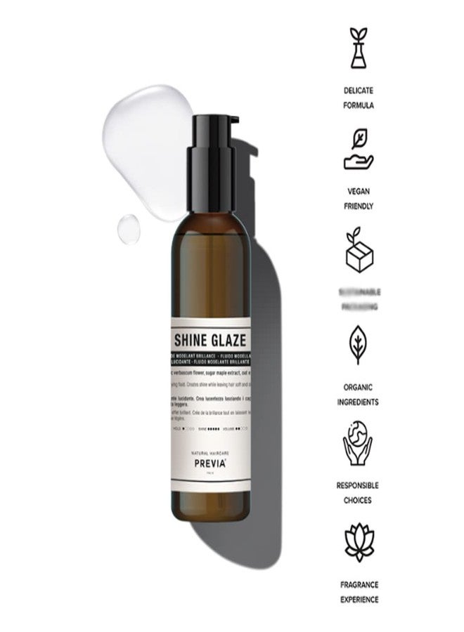 PREVIA Shine Glaze Glossifying Styling Hair Serum for Dull Hair with Light Hold Hydrating Formula Boosts Shine and Volume Vegan Natural Ingredients Sulfate Paraben Free 6.7 oz - Image 4