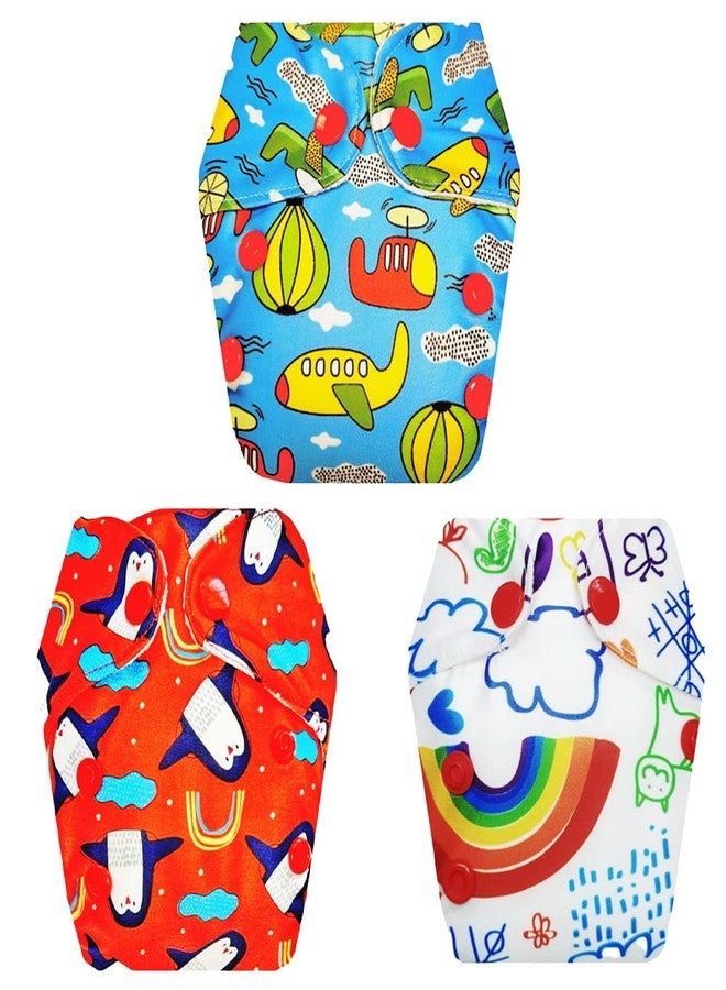 حفاضات قماشية فاخرة من دمبلدو للأطفال حديثي الولادة مع طبقة امتصاص مدمجة (عبوة من 3) | ناعمة ولطيفة | طبقة امتصاص من 6 طبقات | سريعة الجفاف | ضرورية للاستخدام اليومي | من 0 إلى 4 أشهر | للجنسين - Image 1