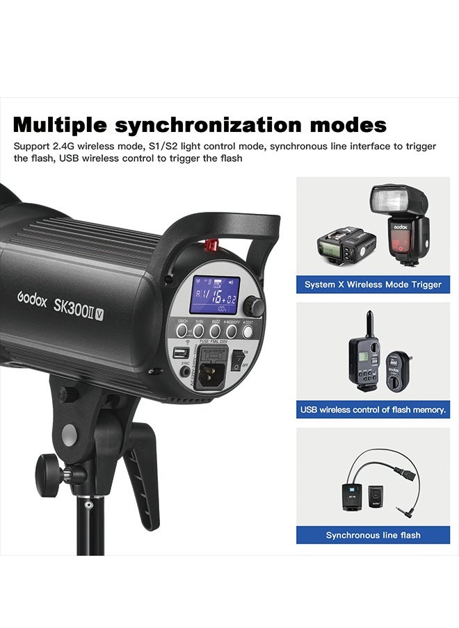 Godox - Godox SK300II-V SK300IIV 300Ws Photo Studio Strobe Flash Monolight Light with Reflector&60°Grid Kit, Bowens Mount, 10W LED Modeling Lamp for Studio, Shooting, Location, Portrait Photography 110~120V - Image 1