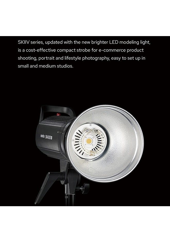 Godox - Godox SK300II-V SK300IIV 300Ws Photo Studio Strobe Flash Monolight Light with Reflector&60°Grid Kit, Bowens Mount, 10W LED Modeling Lamp for Studio, Shooting, Location, Portrait Photography 110~120V - Image 1