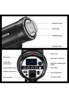 Godox Godox SK300II-V SK300IIV 300Ws Photo Studio Strobe Flash Monolight Light with Reflector&60°Grid Kit, Bowens Mount, 10W LED Modeling Lamp for Studio, Shooting, Location, Portrait Photography 110~120V  - Image 5