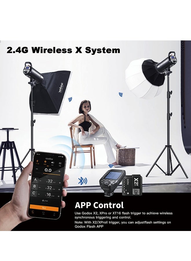 Godox - Godox SK300II-V SK300IIV 300Ws Photo Studio Strobe Flash Monolight Light with Reflector&60°Grid Kit, Bowens Mount, 10W LED Modeling Lamp for Studio, Shooting, Location, Portrait Photography 110~120V - Image 1