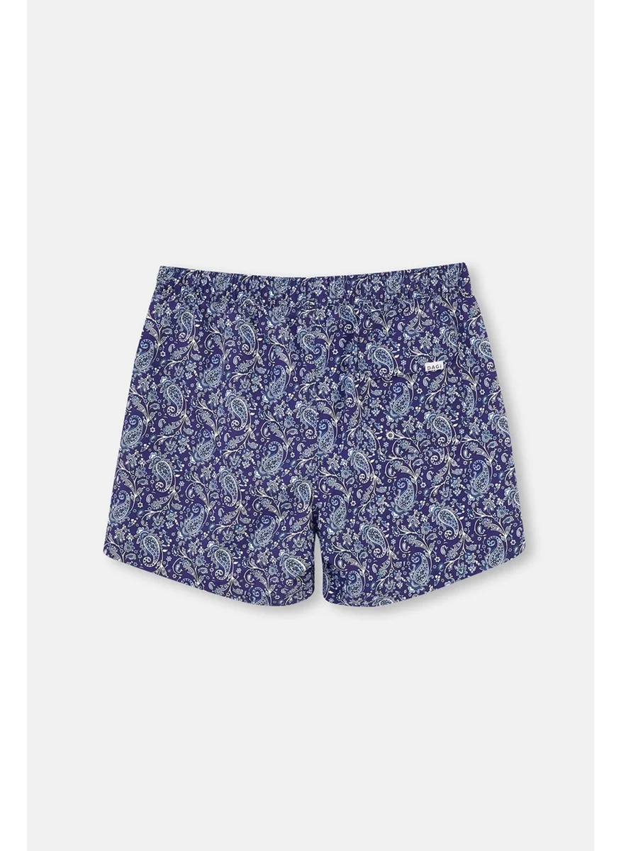 داجي Navy Blue Shawl Des. Short Shorts