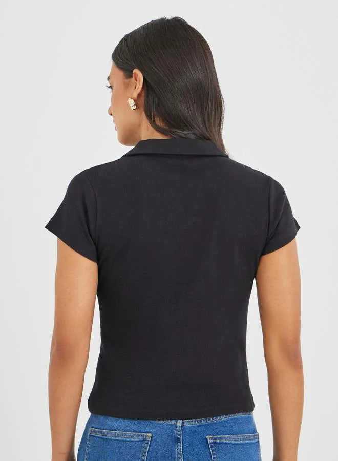 Styli Styli Plain Short Sleeve Regular Fit Polo T-Shirt