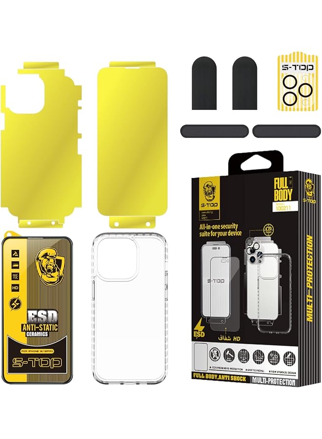 اس-توب مجموعة 8 في 1 متوافقة مع آيفون 14 برو، بدلات أمان كاملة للجسم - Image 2