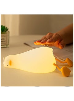 Hihonor Night Light for Kids Rechargeable Lying Flat Duck Silicone Night Light, Dimmable Kawaii Nursery Night Lamp for Breastfeeding, Room Decor, Birthday  - Image 1
