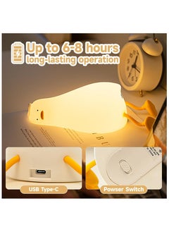 Hihonor Night Light for Kids Rechargeable Lying Flat Duck Silicone Night Light, Dimmable Kawaii Nursery Night Lamp for Breastfeeding, Room Decor, Birthday  - Image 3