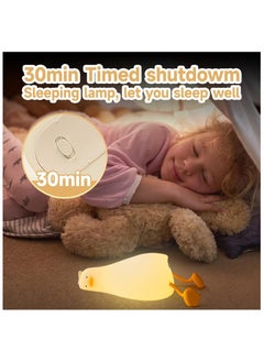 Hihonor Night Light for Kids Rechargeable Lying Flat Duck Silicone Night Light, Dimmable Kawaii Nursery Night Lamp for Breastfeeding, Room Decor, Birthday  - Image 5