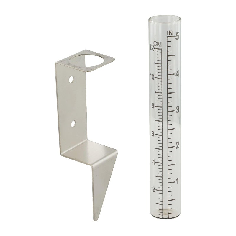 5 Inch Outdoor Rain Gauge With Stainless Steel Bracket Clear Glass Tube For Rainfall Measurement - Image 5