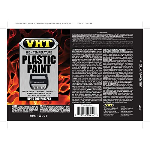VHT Duplicolor ESP820007 Black High Temperature Plastic Paint, 11. Fluid_Ounces - Image 2