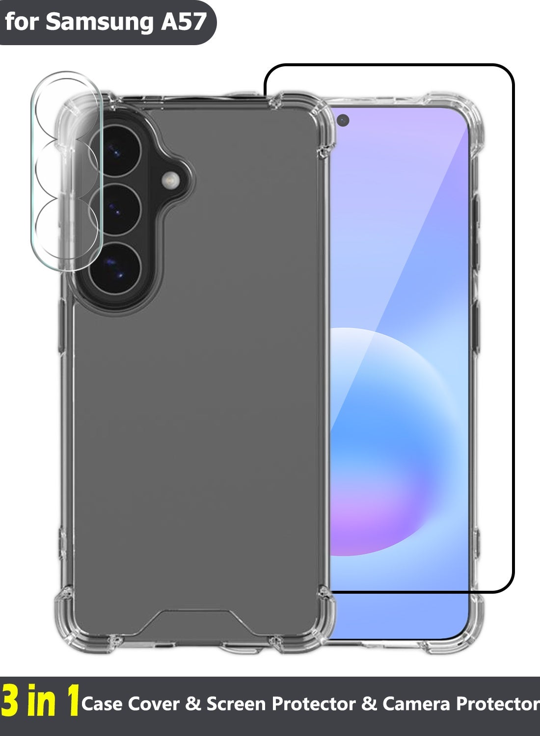 youque Youque 3 In 1 Samsung Galaxy A57 Case With Tempered Glass Screen Protector And Camera L