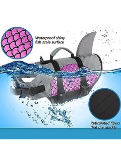 FEELING MALL Dog Life Jacket For Swimming With Waterproof Handle Adjustable Dogs Vest With Shark Fin Skin-Friendly Neoprene Lifesaver Water Safety,Pool, Beach Safety High Visibility Pet For Boating(S)  - Image 4