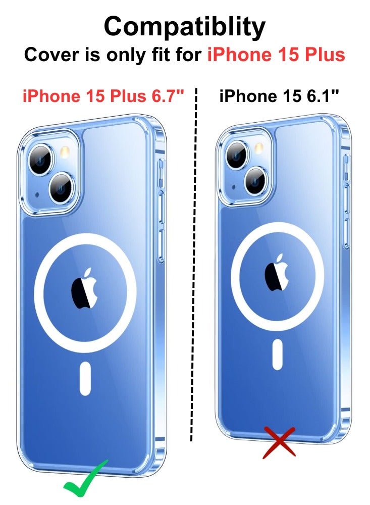 BORTONY iPhone 15 Plus Magsafe Case Transparent Anti-Yellow Shockproof iPhone 15 Plus Cover Scratch Resistant Ultra Slim Magnetic Cover for iPhone 15 Plus 6.7 inch - Image 2