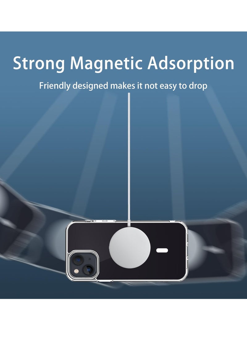 BORTONY iPhone 15 Plus Magsafe Case Transparent Anti-Yellow Shockproof iPhone 15 Plus Cover Scratch Resistant Ultra Slim Magnetic Cover for iPhone 15 Plus 6.7 inch - Image 3