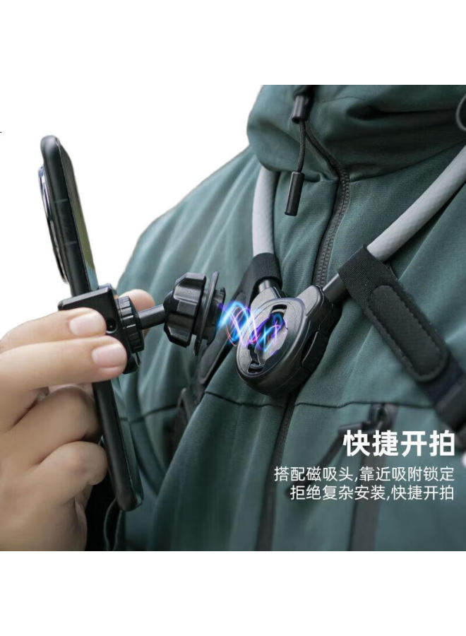 Surewo Magnetic Neck Strap Phone Holder, Chest-Mounted Shooting Bracket, First-Person Perspective Shooting Collar, Phone Holder For Tiktok Fishing, Cycling, Centered Shooting - Image 2