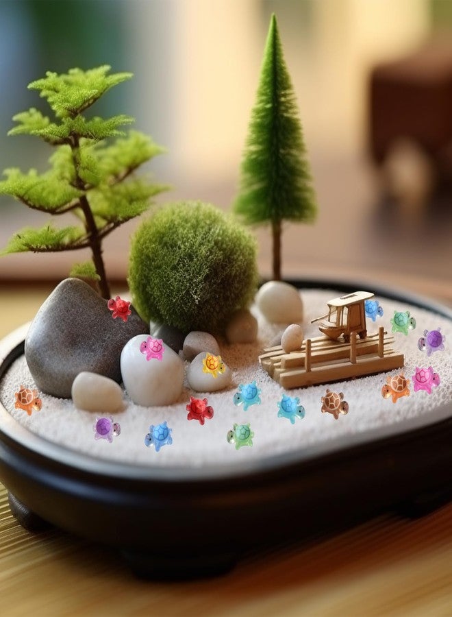 Yuronam 100 Pcs Mini Resin Turtles for Crafts Luminous Tiny Turtle for Fairy Garden Dollhouse Micro Landscaping Decoration (Luminous Turtles) - Image 3