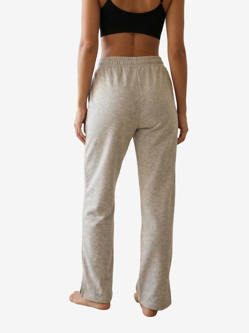 My Fashion Light Grey MY FASHION High-Waist Wide-Leg Knit Joggers for Women | Best Price UAE